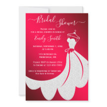 Vestido Boda blanco en ducha de novia roja