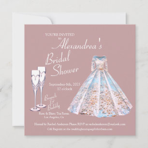Invitación Vestido boda ducha de novia Brunch & Bubbly