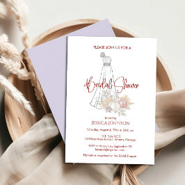 Invitación Vestido boda Ducha Nodal Otoño