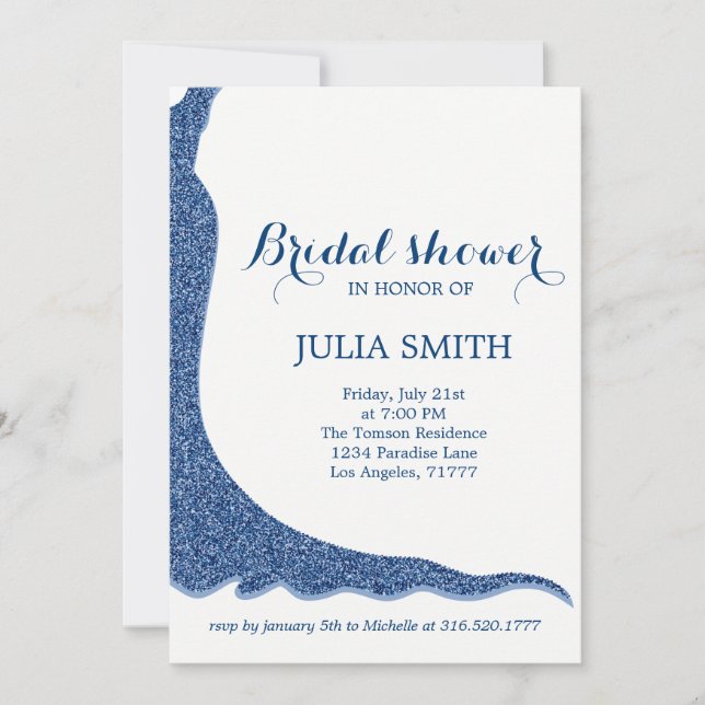 Invitación vestido boda Purpurinoso (Anverso)