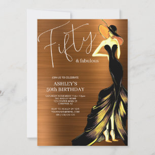 Invitación Vestido Cincuenta y Fabuloso Cumpleaños 50