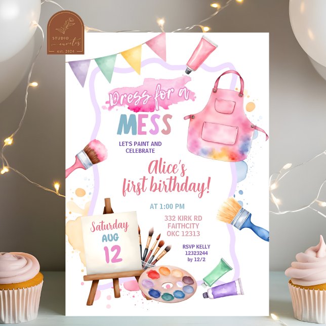 Invitación Vestido color pastel para una fiesta de cumpleaños (Subido por el creador)