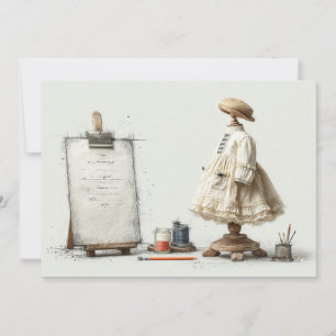 Invitación Vestido con Volantes Parisino Estudio de Escritor