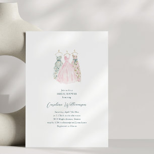 Invitación Vestido de acuarela Moda Rosa Despedida de soltera