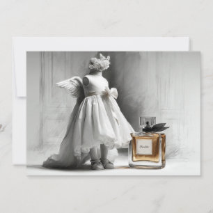 Invitación Vestido de ángel y arte de perfume para el 1er cum