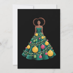 Invitación Vestido de Árbol de Navidad Luces de Navidad Mujer
