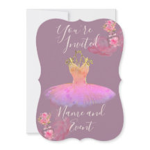 Vestido de bailarina de gasa lavanda violeta dorad