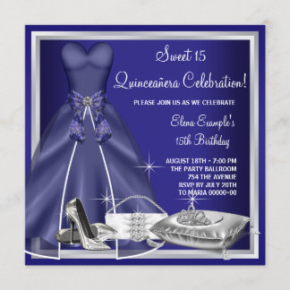 Invitación Vestido de Baile Zapatos de Tacón Alto Quinceañera