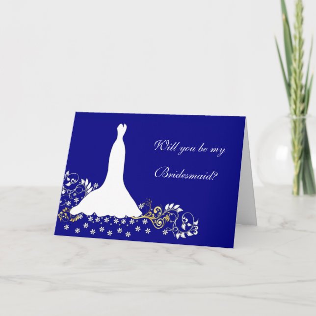 Invitación Vestido de boda, floral. remolinos en dama de (Anverso)