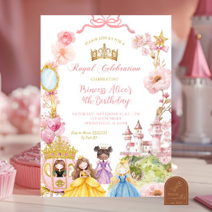 Invitación Vestido de Coqueta Rosa para Disfrazarse Princesa