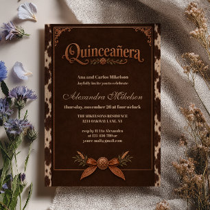 Invitación Vestido de Cuadrilla de Quinceañera de Cuero de Va
