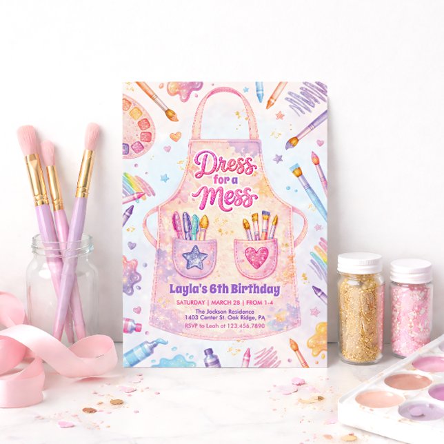 Invitación Vestido de cumpleaños para una fiesta de arte para (Subido por el creador)