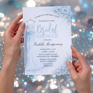 Invitación Vestido de Dama de Honor Azul Claro para Fiesta de
