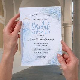 Invitación Vestido de Dama de Honor Azul Pálido Lluvia de Reg