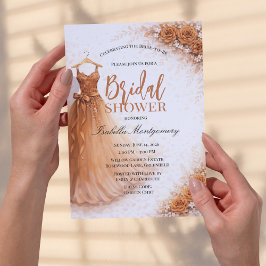 Invitación Vestido de dama de honor de cobre Regalo de ducha 