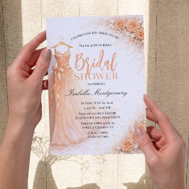 Invitación Vestido de Dama de Honor Melocotón Fiesta de Despe