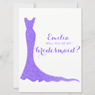 Invitación vestido de dama de honor Purpurinoso