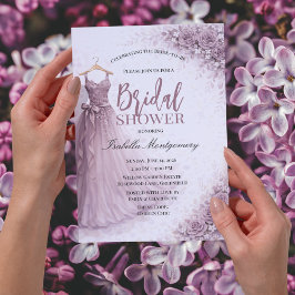 Invitación Vestido de Dama de Honor Rosa Bridal Shower