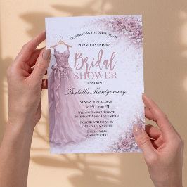 Invitación Vestido de dama de honor rosa polvoriento Fiesta d