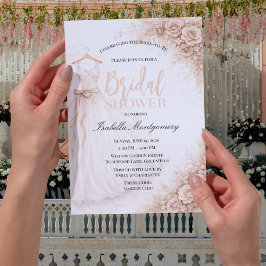 Invitación Vestido de Dama de Honor Rose Gold Bridal Shower