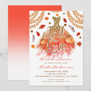 Invitación Vestido de Desayuno Nupcial de Enamorarse & Hojas 