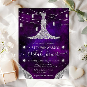 Invitación Vestido de Diamante y Frascos de Mason Glam Llamad