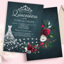 Vestido de diamantes y tiara floral elegante quinc