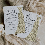 Invitación Vestido de espuma de oro 50 y fabuloso cumpleaños<br><div class="desc">Dorado Sparkle Vestido 50 y fabuloso 50º cumpleaños Fabulosas mujeres fiesta de 50º cumpleaños Variaciones a la invitación y productos a juego en nuestra tienda</div>