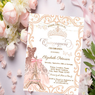 Invitación Vestido de Estructura de la Torre Eiffel Mariposa 