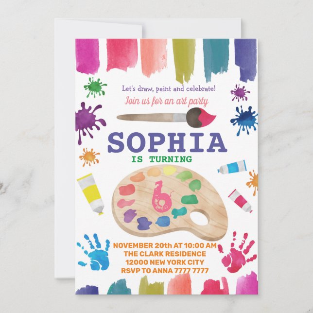 Invitación Vestido De Fiesta De Arte Para Un Cumpleaños De Pi (Anverso)