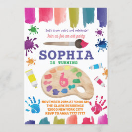 Invitación Vestido De Fiesta De Arte Para Un Cumpleaños De Pi