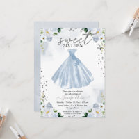 Vestido de Flores de Acuarela Azul de Dulces 16