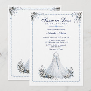 Invitación Vestido de Hielo Azul Nieve en Amor Desfile Nupcia