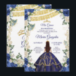 Invitación Vestido de la marina y Rosas Chica mexicano 15 cum<br><div class="desc">Vestido de la Marina y Rosas Chica mexicano 15º cumpleaños 1 InvitaciónMis Quince Anos,  15º cumpleaños, </div>