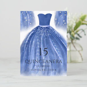 Invitación Vestido de la sirena azul de la marina índigo Quin