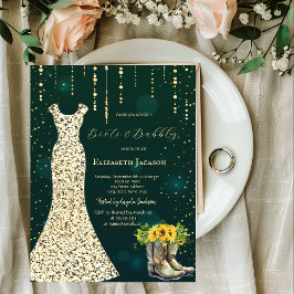Invitación Vestido de las Secuencias de Oro, Boots Sunflowers