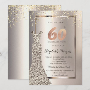 Invitación Vestido de lentejuelas Confeti Marfil Cumpleaños 6