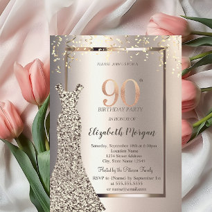 Invitación Vestido de lentejuelas Cumpleaños de Confeti Marfi