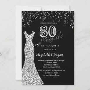 Invitación Vestido de lentejuelas plateadas con brillo en el
