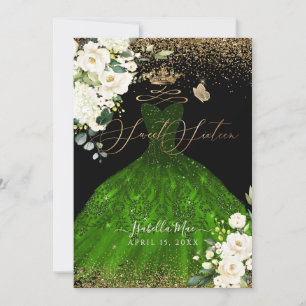 Invitación Vestido de lentejuelas verde de PixDezines Sweet S