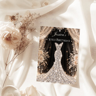 Invitación Vestido de Lujo Cumpleaños 30 de Mujer