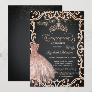Invitación Vestido de Marco de Purpurina Mariposa de Purpurin