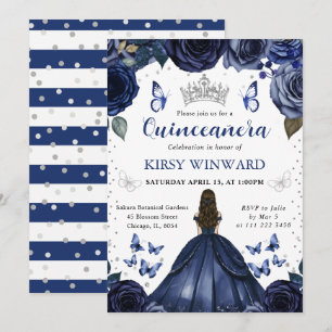 Invitación Vestido de Marina Cabello Castaño Princesa Quincea