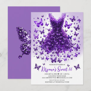 Invitación Vestido de Mariposa de Amatista Piedra de nacimien