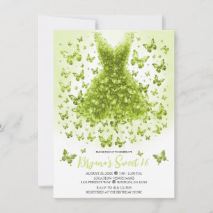 Invitación Vestido de Mariposa de Cristal de Peridot Piedra d