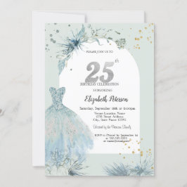 Invitación Vestido de moda Invierno 25 cumpleaños