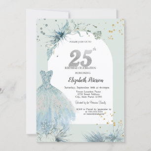 Invitación Vestido de moda Invierno 25 cumpleaños