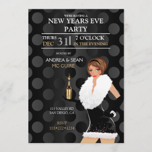 Invitación Vestido de niña de moda de Nochevieja