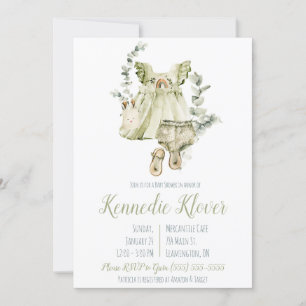 Invitación Vestido de niña, Layette, Baby Shower