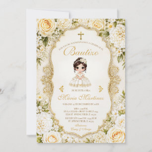 Invitación Vestido de niña mexicana española fiesta bautizo d
